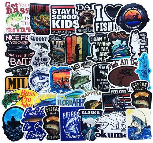 50 fishing stickers